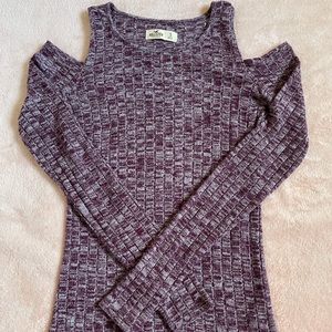Hollister Shoulder Cut Out Mauve Toned Long Sleeve Size Small